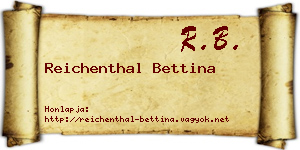 Reichenthal Bettina névjegykártya